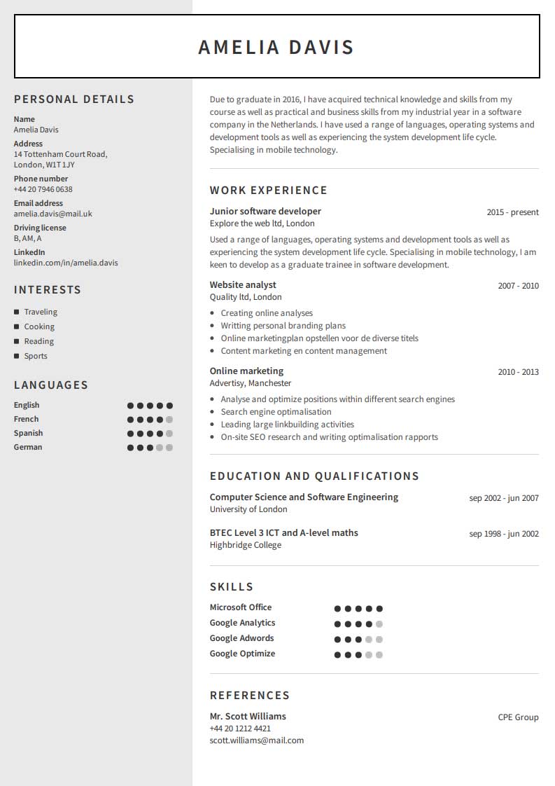 Onskar Du Skapa Ett Professionellt Cv Det Ar Snabbt Och Enkelt