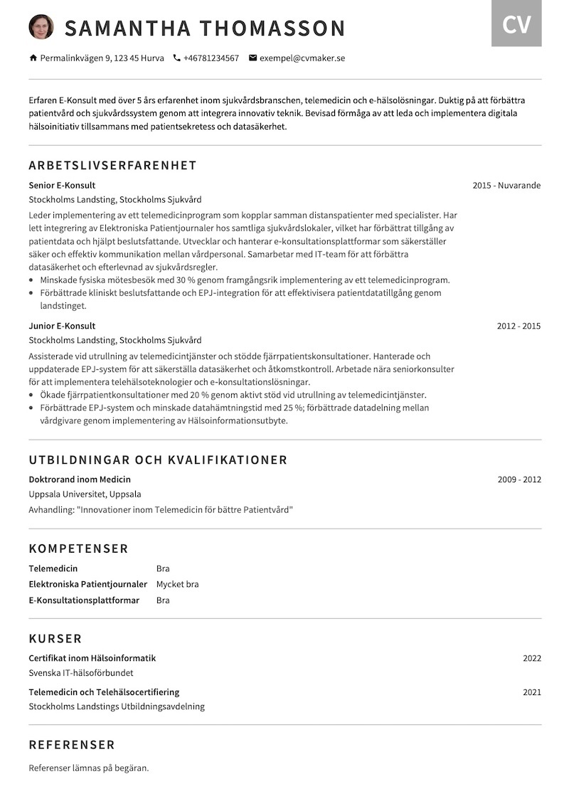 Konsult-CV Exempel
