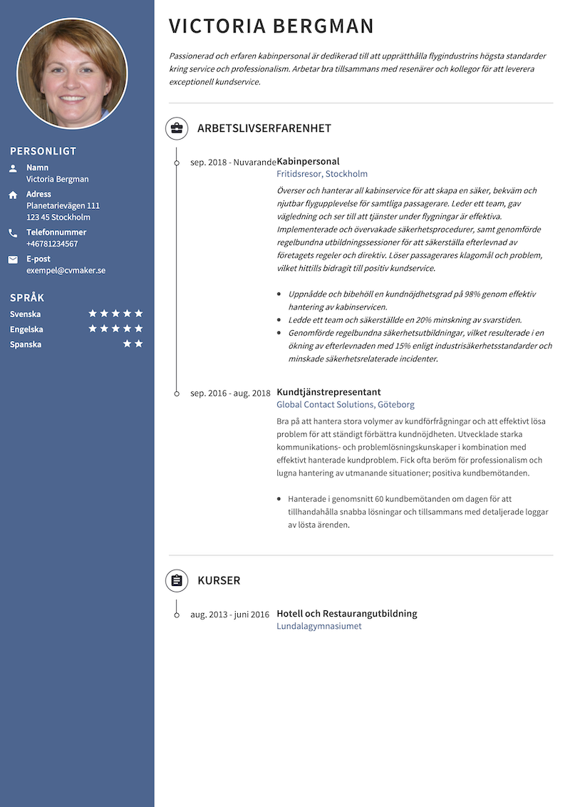 Victoria Bergman Kabinpersonal-CV