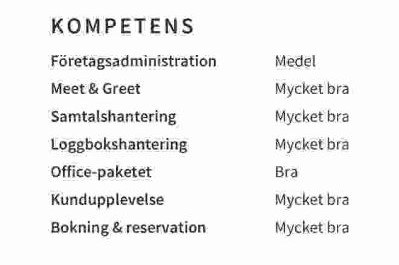 kompetens cv exempel