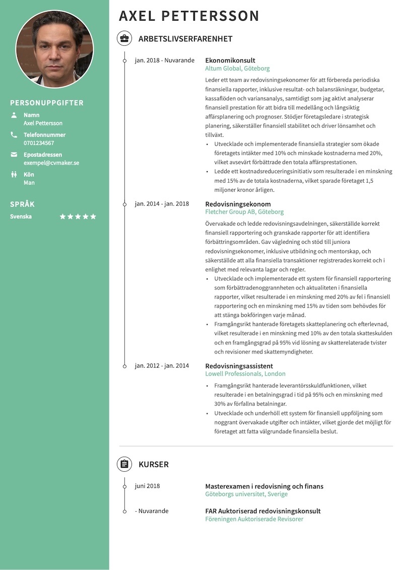 Revisor CV-exempel Revisor CV-exempel