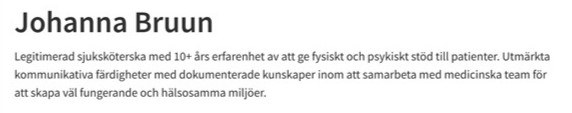 personlig profil cv exempel
