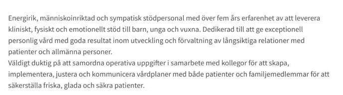 personlig profil cv exempel
